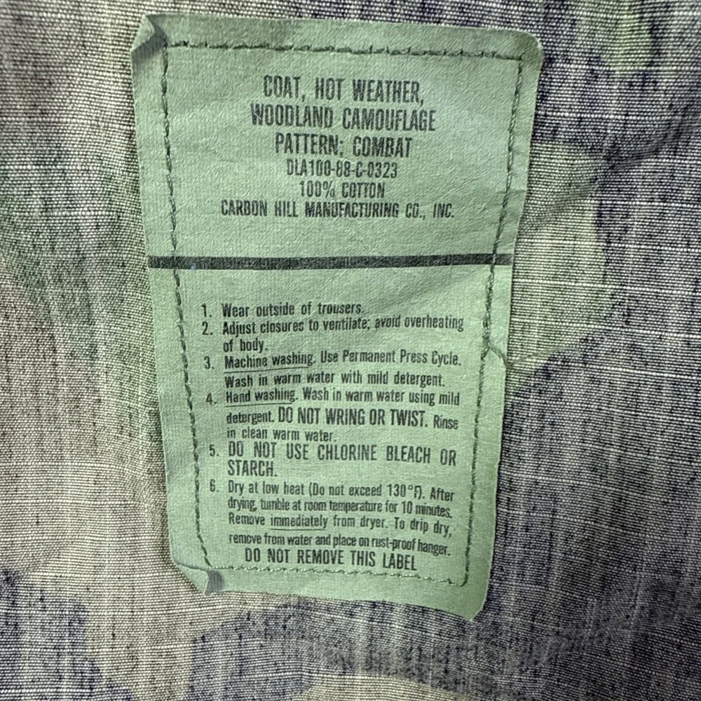 Vintage US Army Jacket Mens Medium Short Woodland Camo BDU Combat Field 90s